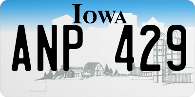 IA license plate ANP429