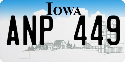 IA license plate ANP449