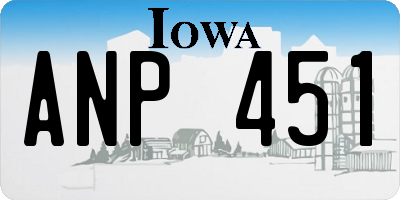 IA license plate ANP451