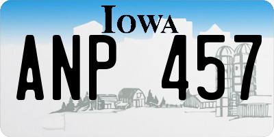 IA license plate ANP457