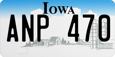 IA license plate ANP470
