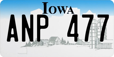 IA license plate ANP477