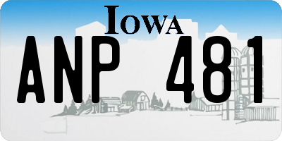 IA license plate ANP481
