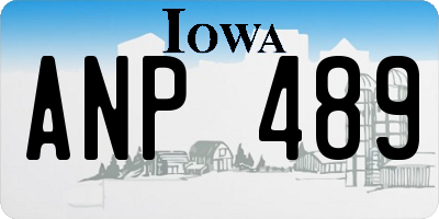 IA license plate ANP489