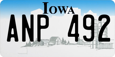 IA license plate ANP492