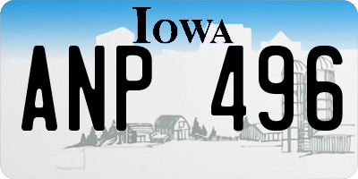 IA license plate ANP496