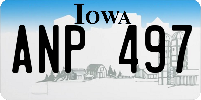 IA license plate ANP497