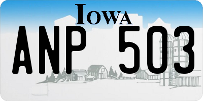 IA license plate ANP503