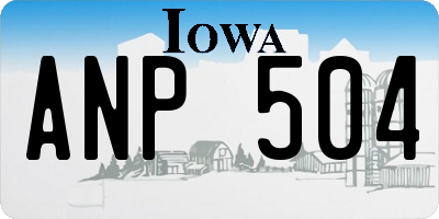 IA license plate ANP504