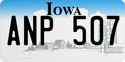 IA license plate ANP507