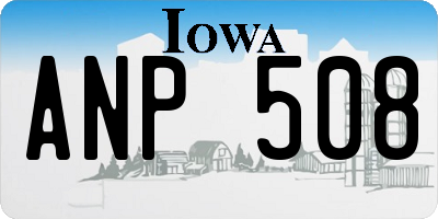 IA license plate ANP508