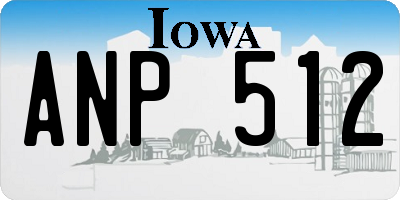 IA license plate ANP512