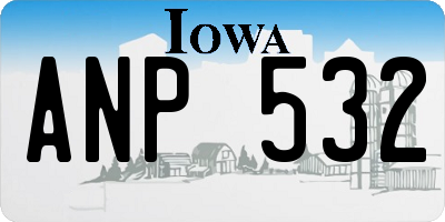 IA license plate ANP532