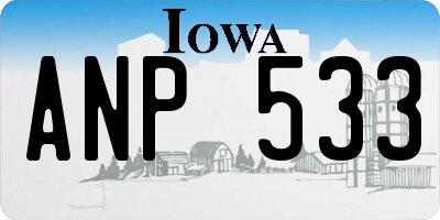 IA license plate ANP533