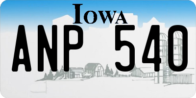 IA license plate ANP540