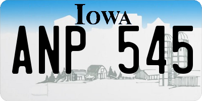 IA license plate ANP545