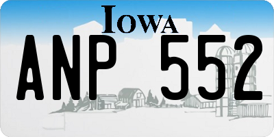 IA license plate ANP552