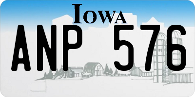 IA license plate ANP576