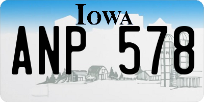 IA license plate ANP578