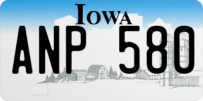 IA license plate ANP580