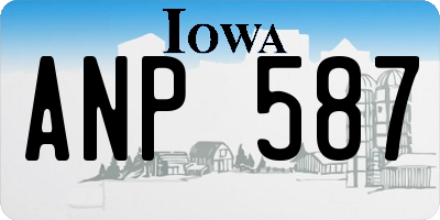 IA license plate ANP587