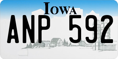 IA license plate ANP592
