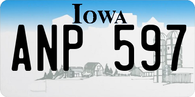 IA license plate ANP597