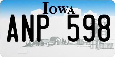 IA license plate ANP598