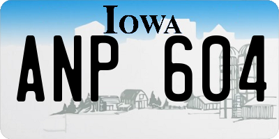 IA license plate ANP604