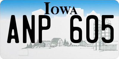 IA license plate ANP605
