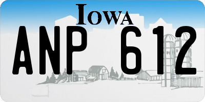 IA license plate ANP612