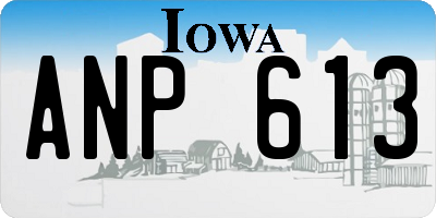 IA license plate ANP613