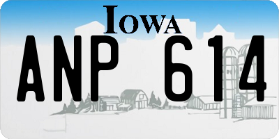IA license plate ANP614
