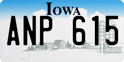 IA license plate ANP615