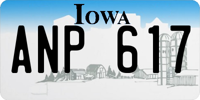 IA license plate ANP617
