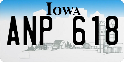 IA license plate ANP618