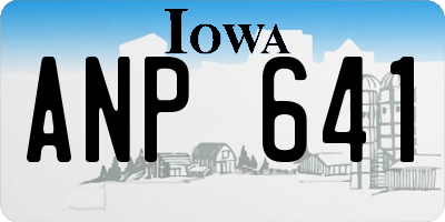IA license plate ANP641
