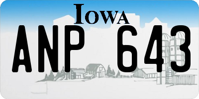 IA license plate ANP643