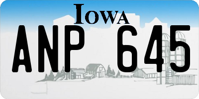 IA license plate ANP645