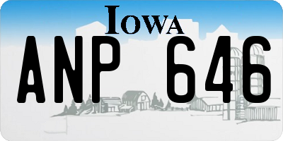 IA license plate ANP646