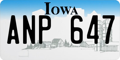 IA license plate ANP647