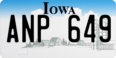 IA license plate ANP649