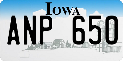 IA license plate ANP650