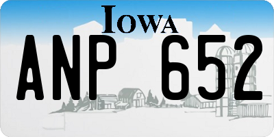 IA license plate ANP652
