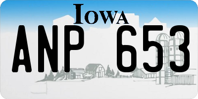IA license plate ANP653