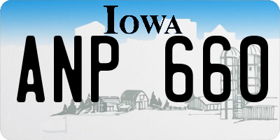 IA license plate ANP660