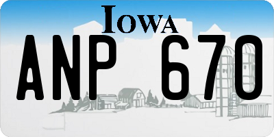 IA license plate ANP670