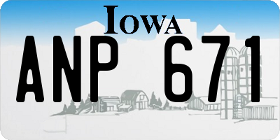 IA license plate ANP671