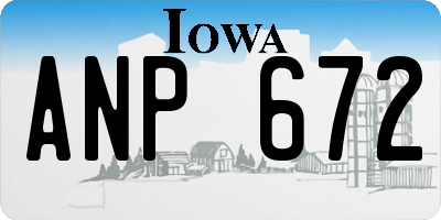IA license plate ANP672