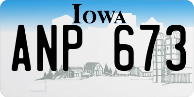 IA license plate ANP673